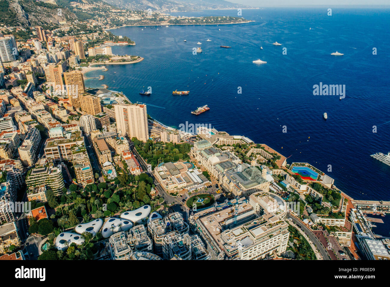 Monaco Montecarlo city riviera Drone Foto estate Foto Stock