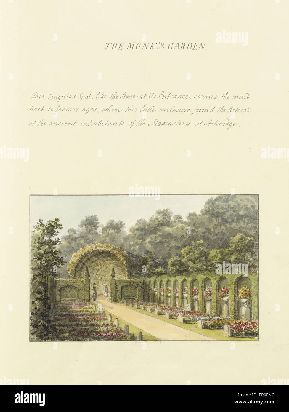 Il monaco's garden, Humphry Repton architettura e paesaggio progetta, 1807-1813, relazione concernente i giardini di Ashridge Foto Stock