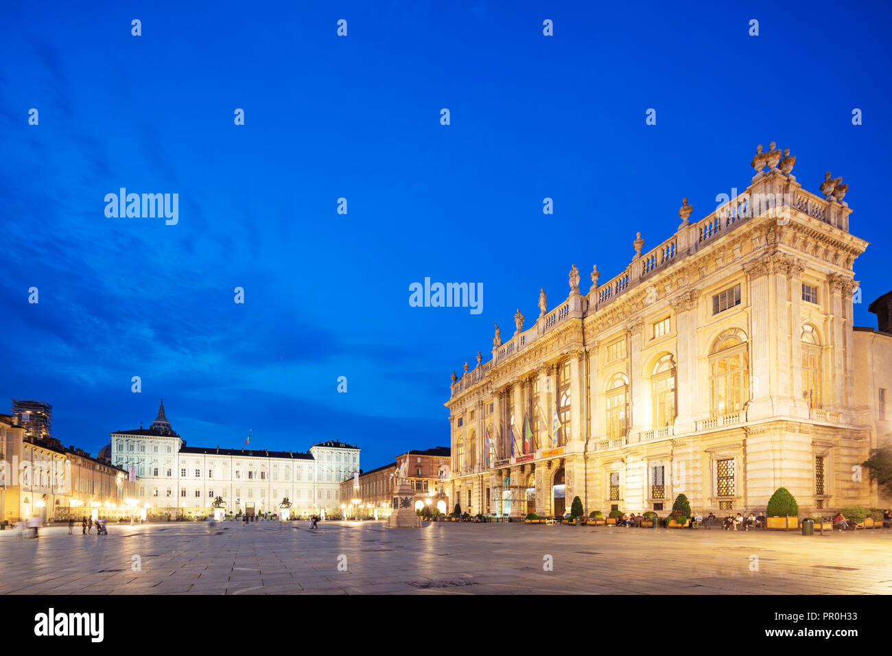 Palazzo Madama e Palazzo Reale di Torino, Piemonte, Italia, Europa Foto Stock