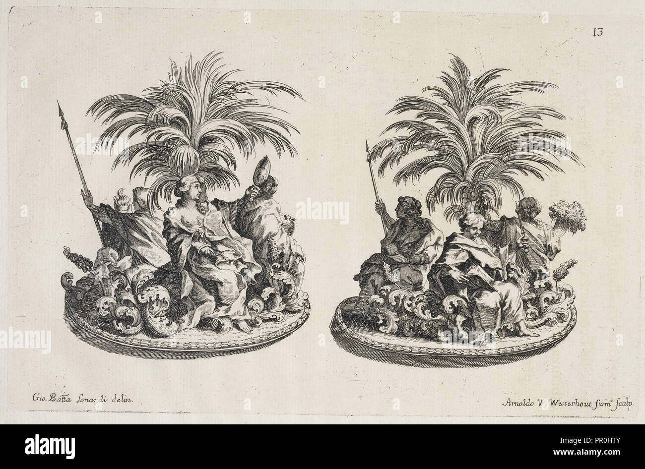 Trionfi o sculture di zucchero che personificano le virtù, Raggvaglio della solenne comparsa, fatta in Roma gli otto di gennaio Foto Stock