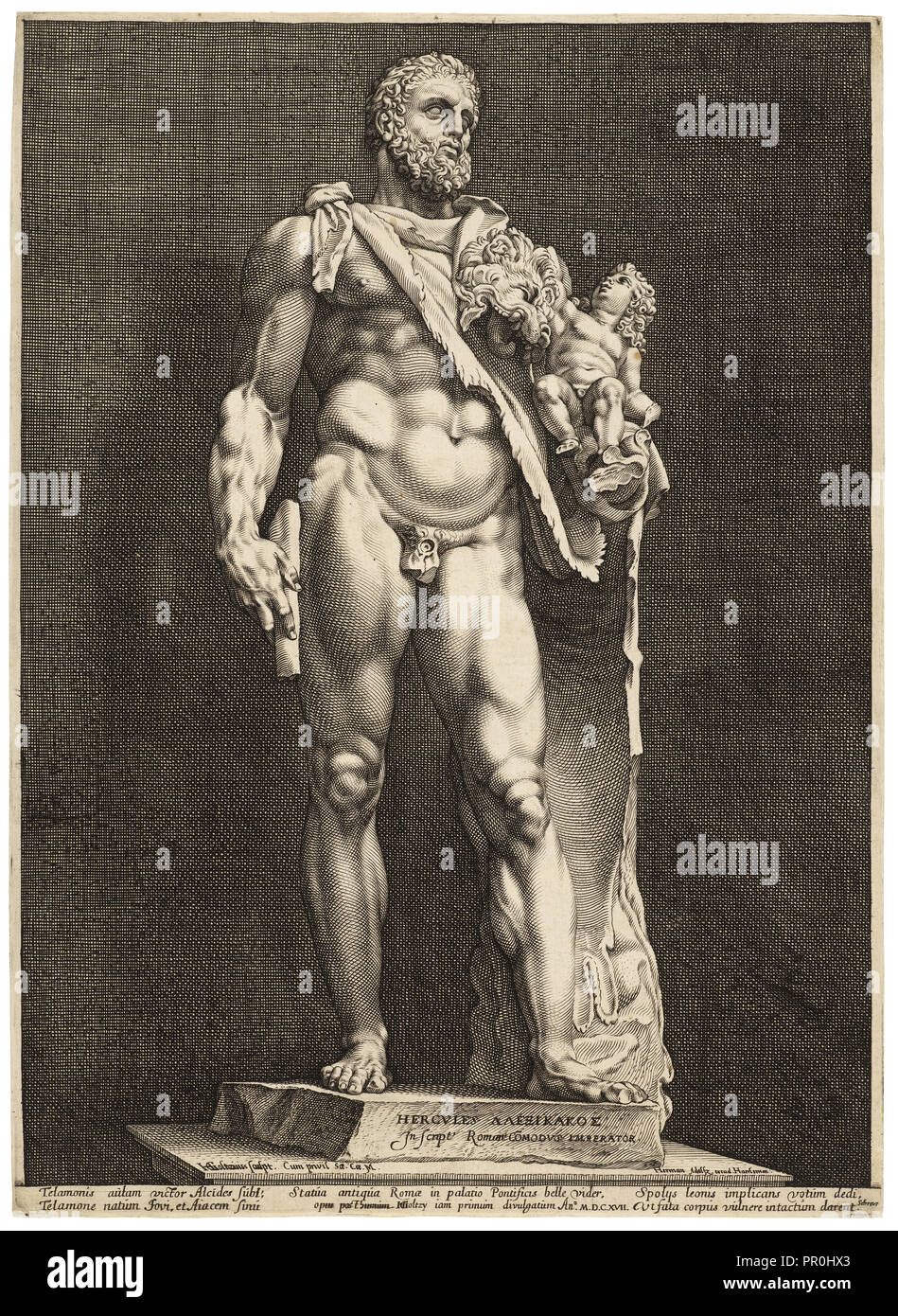 Alexikakos Hercvles: in script. Roman. Cömodvs Imperator, Adolfsz., Harmen, Goltzius Hendrik, 1558-1617, incisione, 1617 Foto Stock
