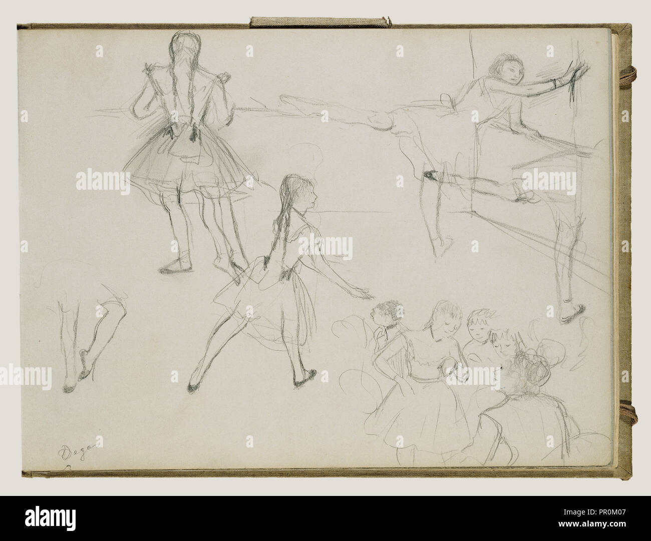 Ballerini ripassando; Edgar Degas, francese, 1834 - 1917, 1877; grafite Foto Stock