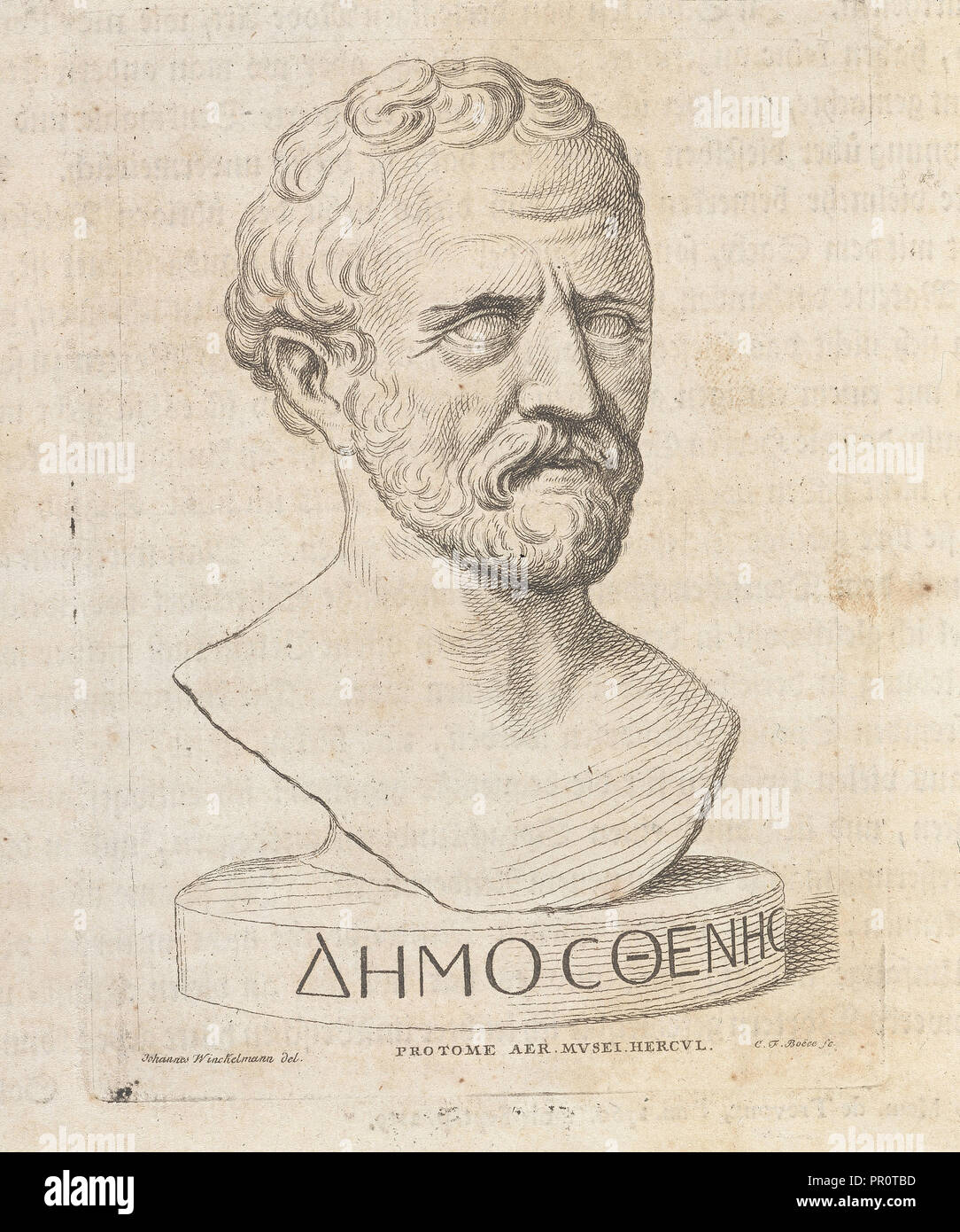 Piccolo busto di Demostene, Johann Winckelmanns Sendschreiben von den herkulanischen Entdeckungen, Boëtius, Christian Friedrich Foto Stock