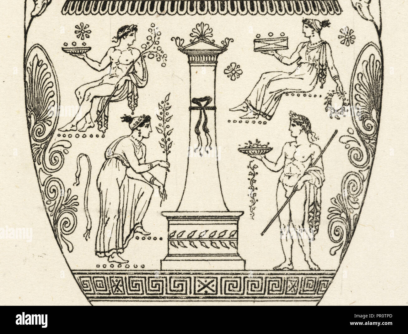 La piastra 25. Da un vaso al British Museum, una raccolta di vasi antichi, altari, patere, cavalletti, candelabri, sarcofagi Foto Stock