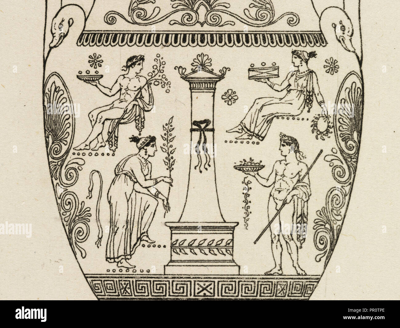 La piastra 25. Da un vaso al British Museum, una raccolta di vasi antichi, altari, patere, cavalletti, candelabri, sarcofagi Foto Stock