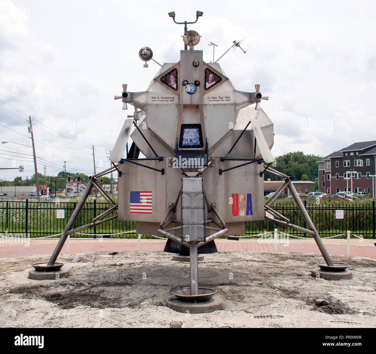 Neil Armstrong il primo monumento di volo a Warren, Ohio Foto Stock