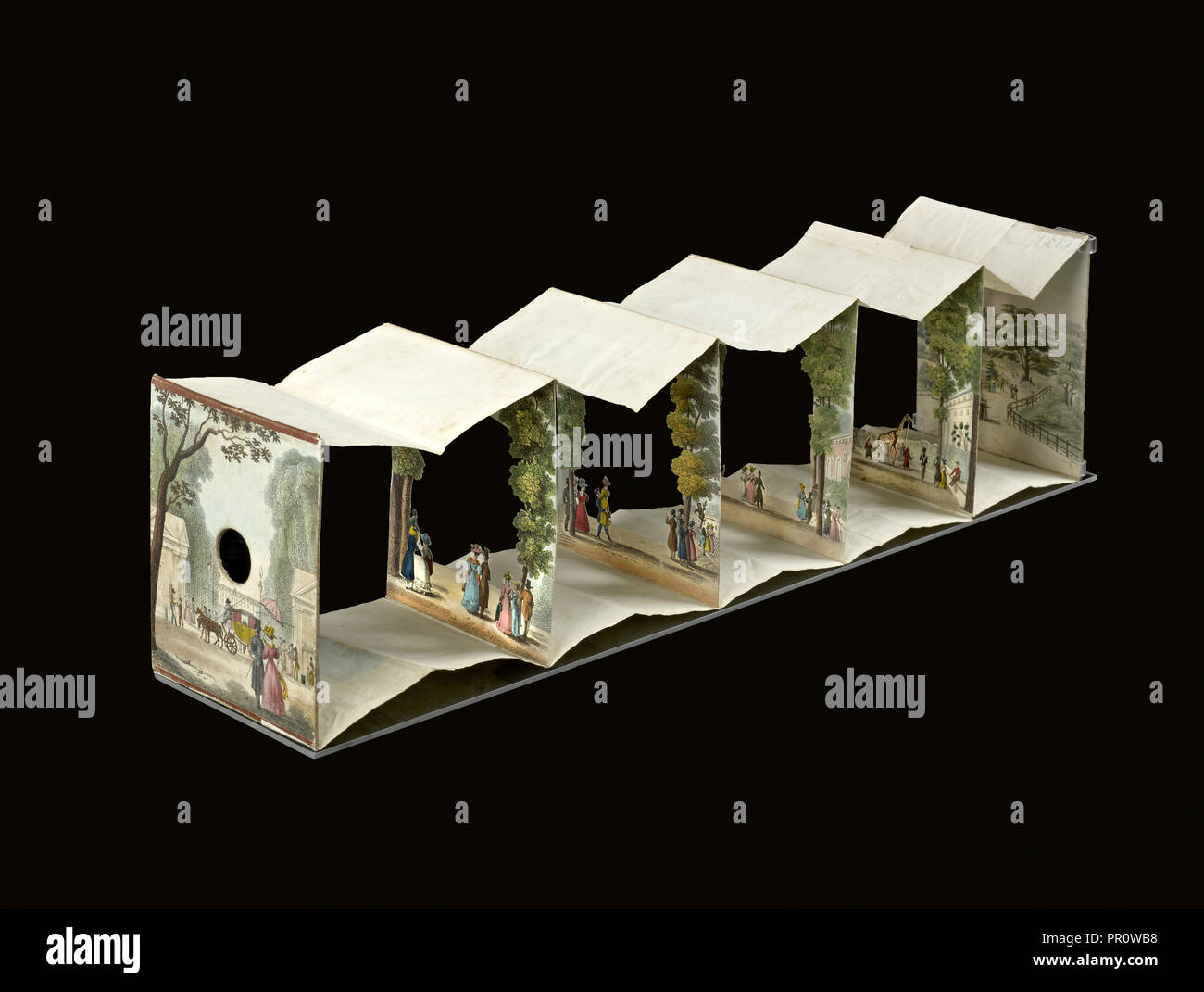 Optique n. 5, Jardin des Plantes, Otto teatri in miniatura, sconosciuto, ca. 1825-1870 Foto Stock