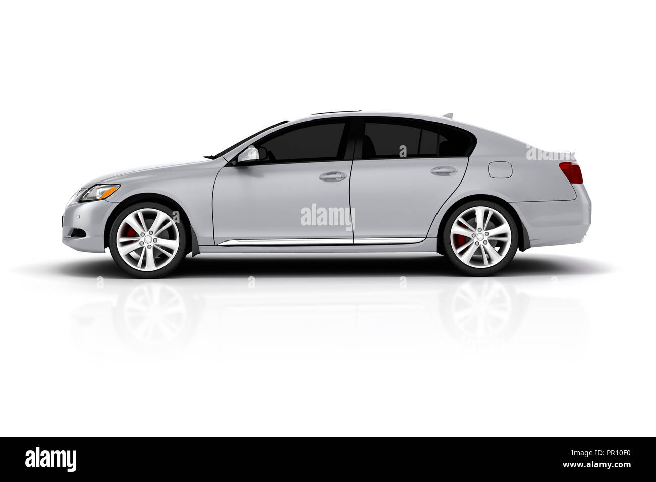 3D rendering di una vettura di lusso su sfondo bianco Foto Stock