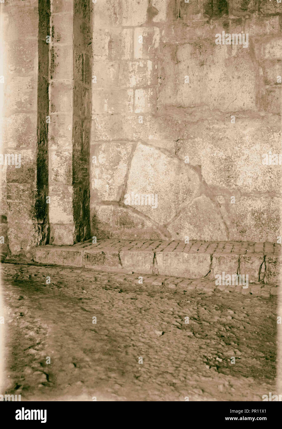Porta di Damasco e dintorni vecchio arco della porta. 1900, Gerusalemme, Israele Foto Stock
