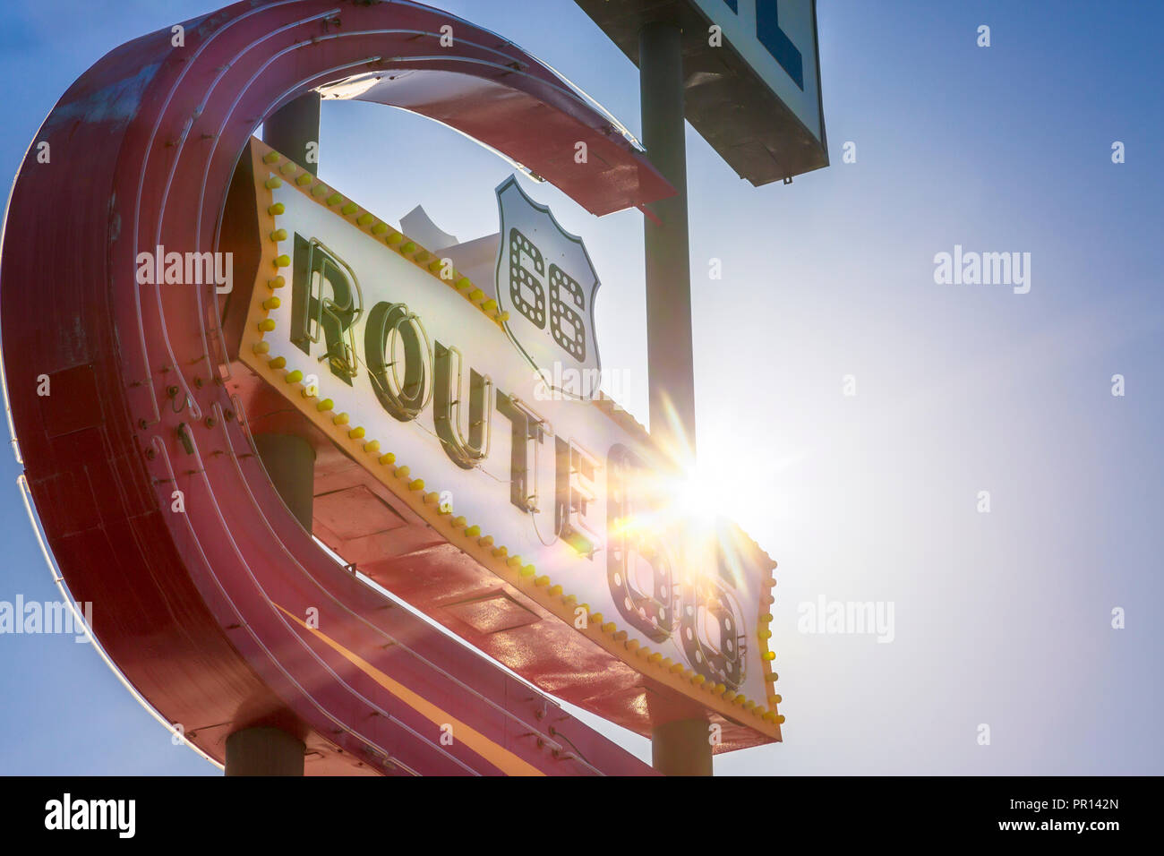 Route 66 Motel segno, Kingman, Arizona, Stati Uniti d'America, America del Nord Foto Stock