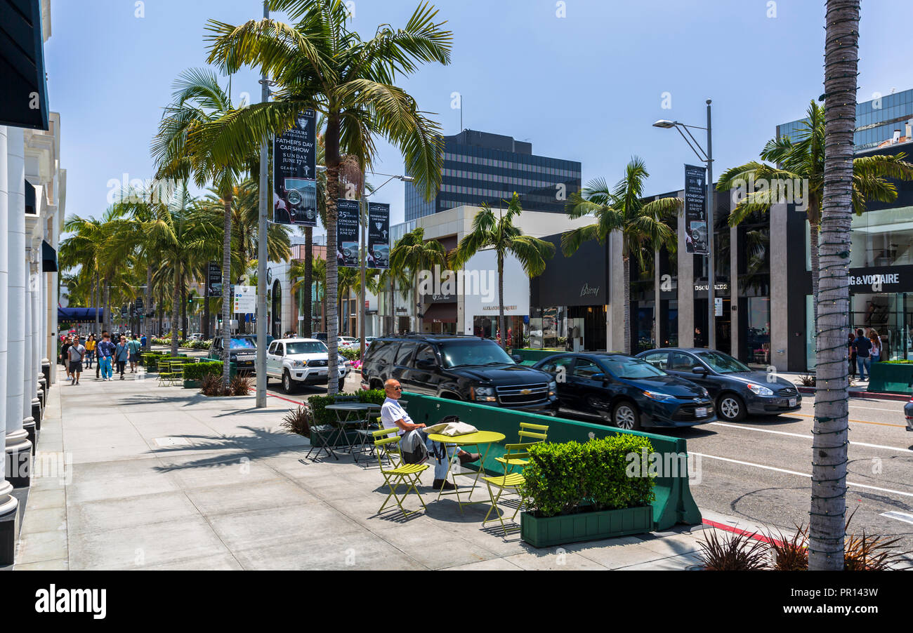 Rodeo Drive, Beverly Hills, Los Angeles, California, Stati Uniti d'America, America del Nord Foto Stock