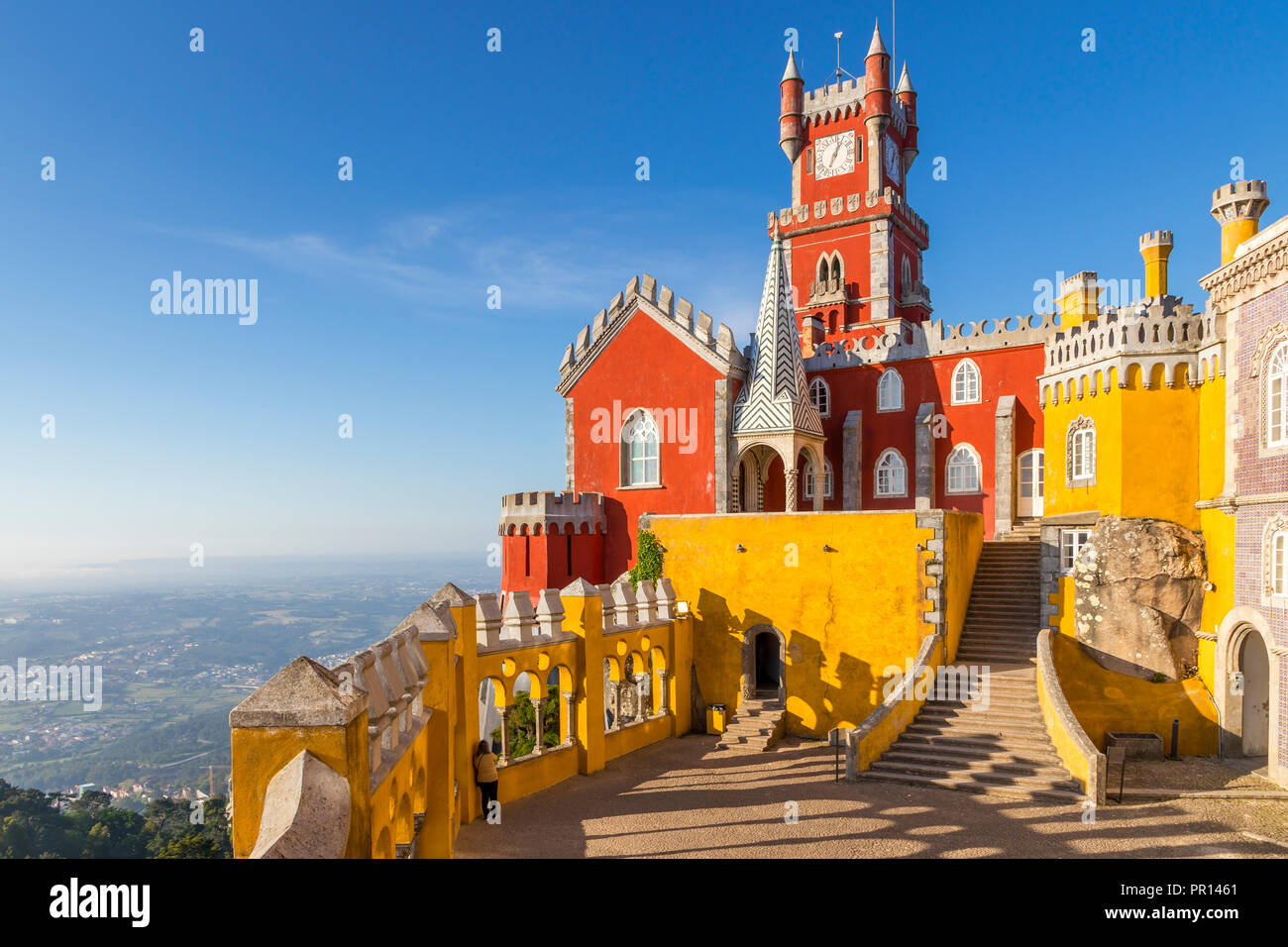 La pena Palace, sito Patrimonio Mondiale dell'UNESCO, vicino a Sintra, Portogallo, Europa Foto Stock