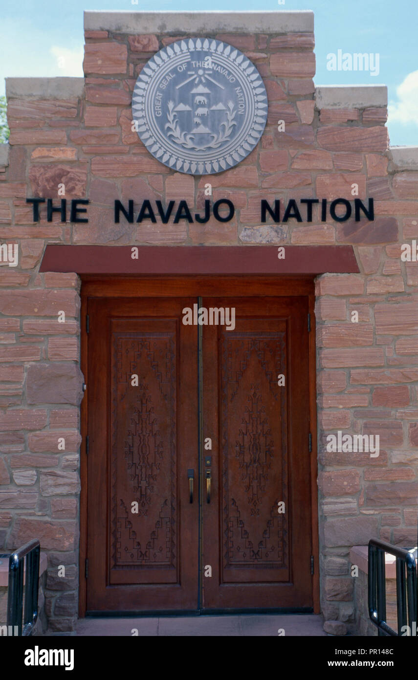 Nazione Navajo Tribal government center, finestra Rock, Arizona. Fotografia Foto Stock