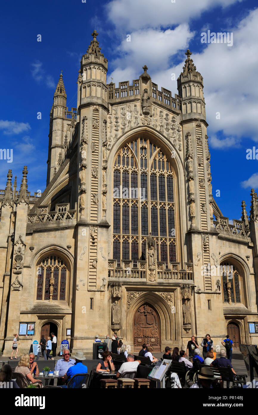 Abbazia di Bath, città di Bath, Sito Patrimonio Mondiale dell'UNESCO, Somerset, Inghilterra, Regno Unito, Europa Foto Stock