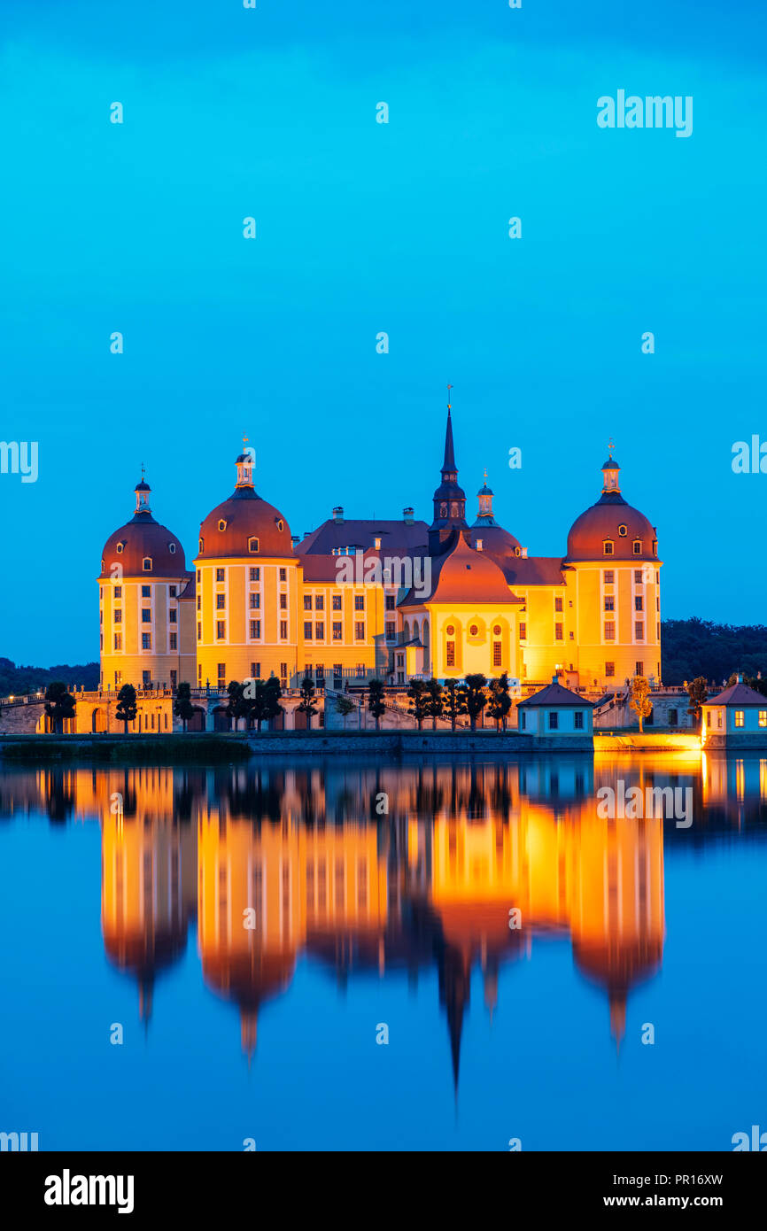 Castello di Moritzburg, in Sassonia, Germania, Europa Foto Stock