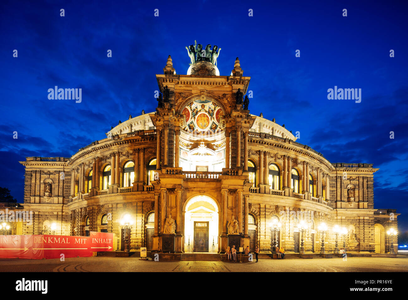 Opera House (Semperoper di Dresda), Dresda, Sassonia, Germania, Europa Foto Stock