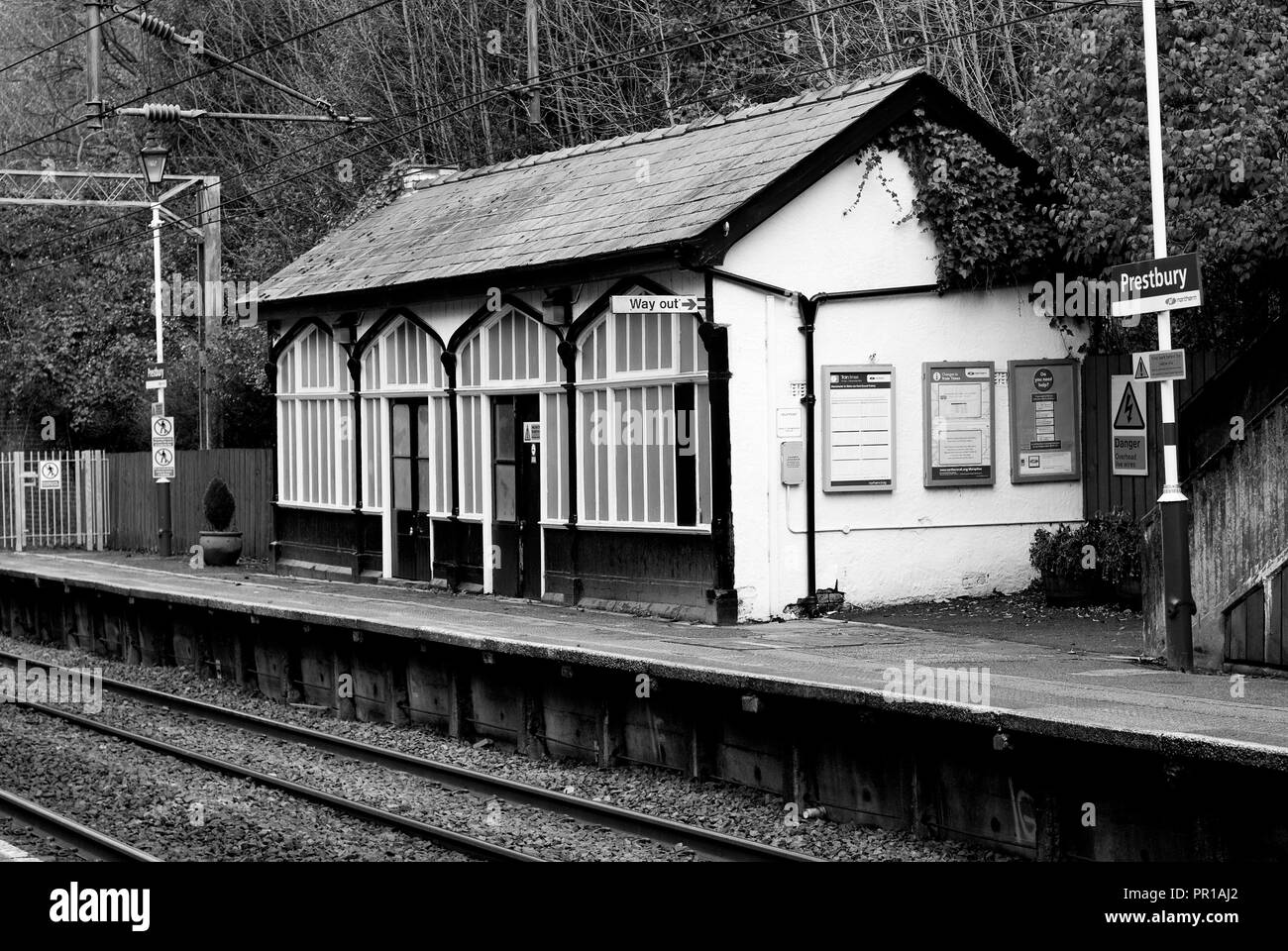 Prestbury stazione ferroviaria. La vecchia linea di sala di attesa(s). Foto Stock