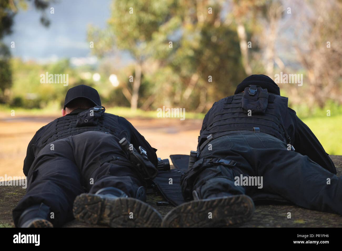 I militari della formazione in campo militare Foto Stock