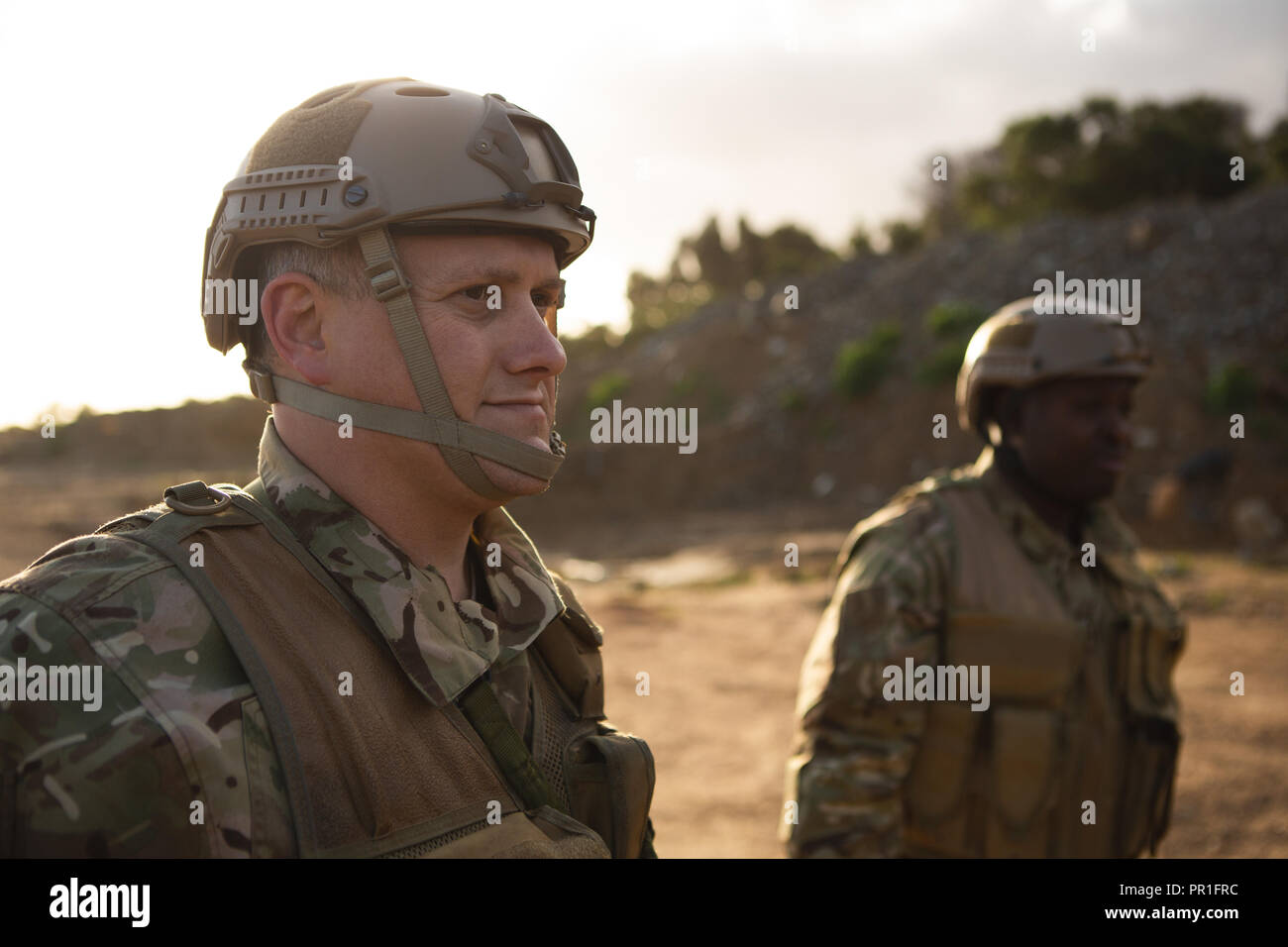 I militari della formazione durante la formazione militare Foto Stock