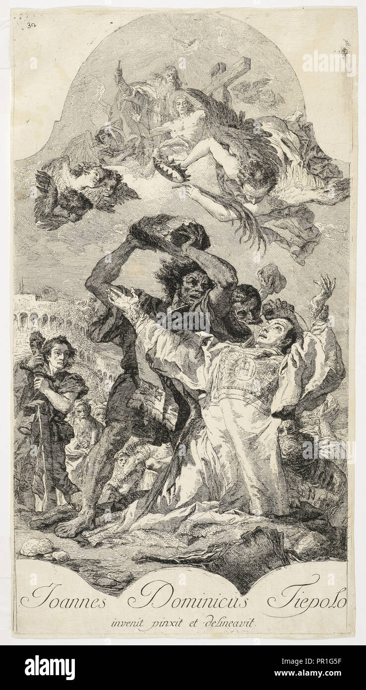 La lapidazione di Santo Stefano, Tiepolo, Giovanni Domenico, 1726?-1804, ca. 1754 Foto Stock