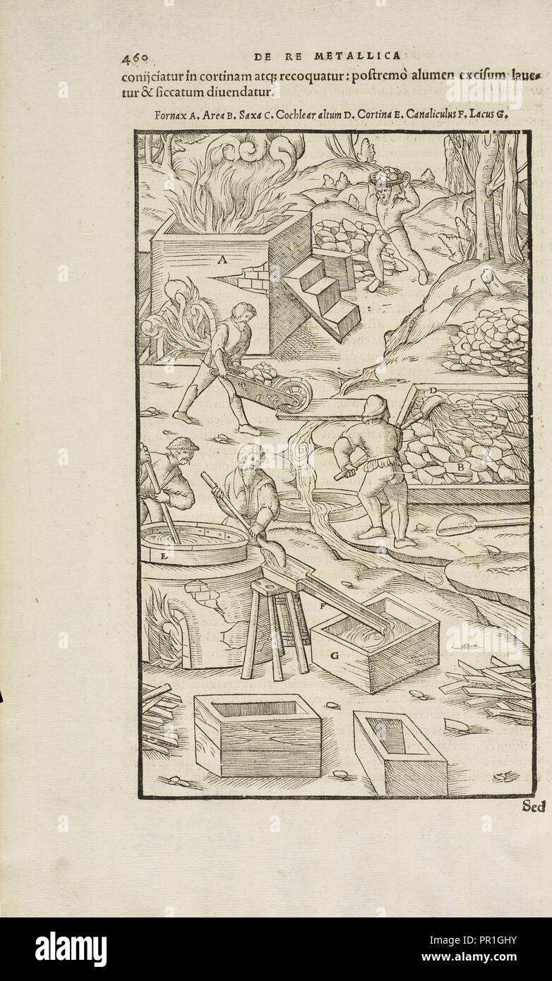 Pagina 460 Agricolae Georgii De re metallica: libri XII. Quibus officia, instrumenta, machinae, ac omnia deni, que, ad metallicam Foto Stock