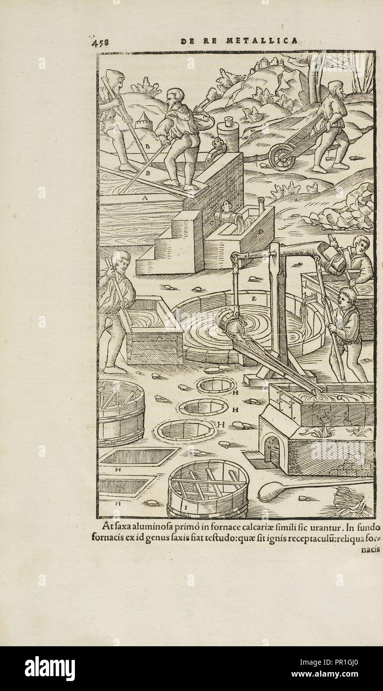 Pagina 458 Agricolae Georgii De re metallica: libri XII. Quibus officia, instrumenta, machinae, ac omnia deni, que, ad metallicam Foto Stock