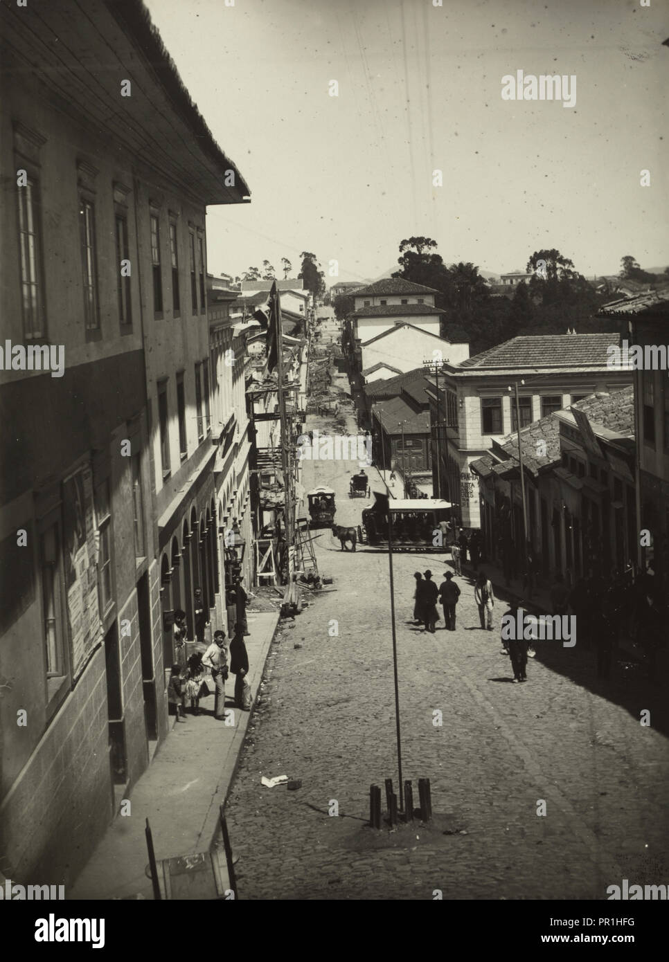 Inizio di Sao Joao Street, S.P. Gilberto Ferrez raccolta fotografica Ferrez, Marc, 1843-1923, fotografia, 1885 Foto Stock