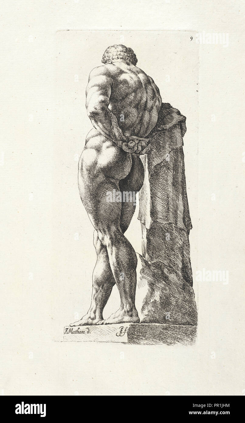 Ercole Farnese, 3/4 vista posteriore, Signorvm vetervm icones, Bisschop, Jan de, 1628-1671, Matham, J., attacco, tra 1731 Foto Stock