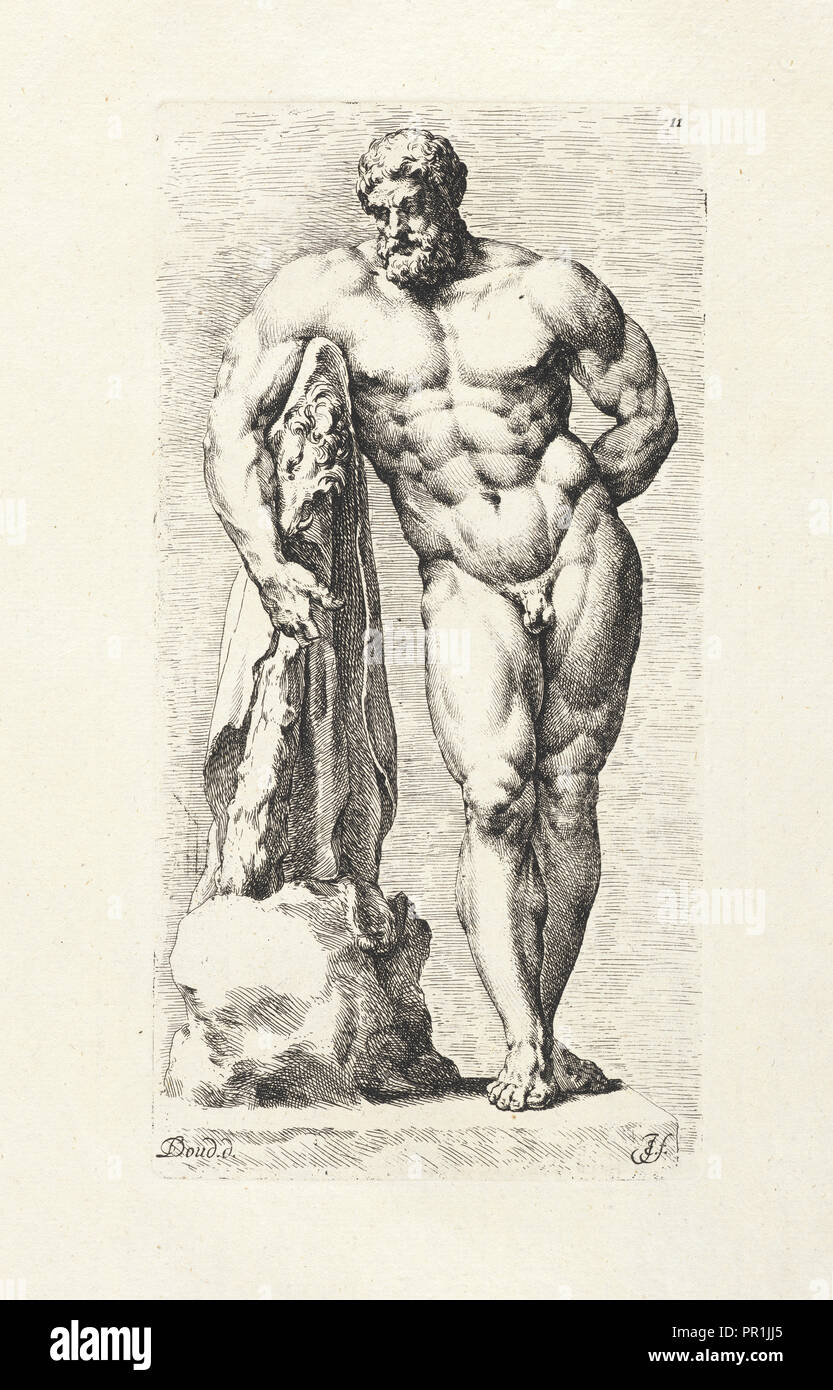 Ercole Farnese, vista frontale, Signorvm vetervm icones, Bisschop, Jan de, 1628-1671, Doudijns, Willem, attacco, tra 1731 Foto Stock