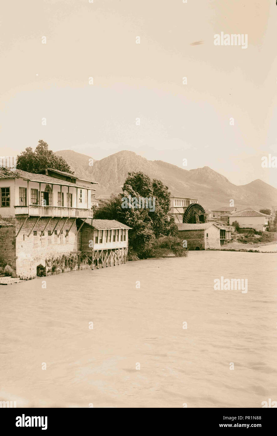 Antiochia da bridge 1900, Antiochia sull Oronte è un antica città greco-romana sul lato orientale del fiume Oronte. Foto Stock