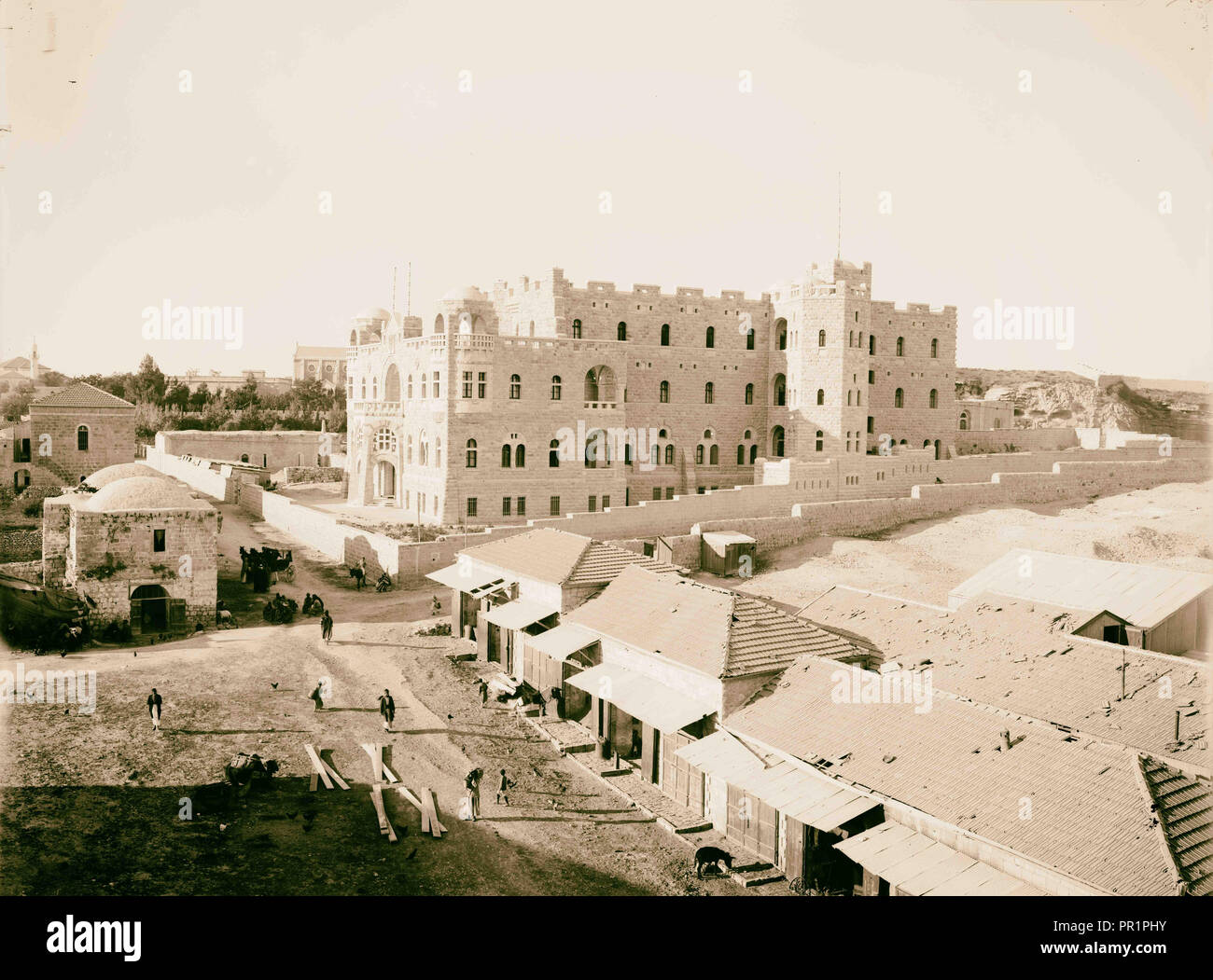 San Paolo Ospizio vicino a Damasco Gate. 1898, Gerusalemme, Israele Foto Stock
