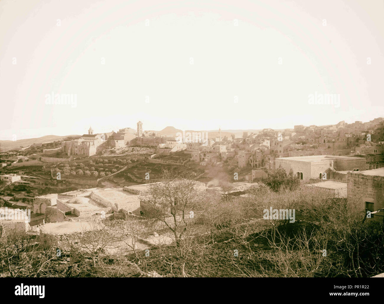 Betlemme (Beit-Lahm) e dintorni Betlemme e Frank Mountain American Colony, Gerusalemme. 1898, West Bank, Betlemme Foto Stock