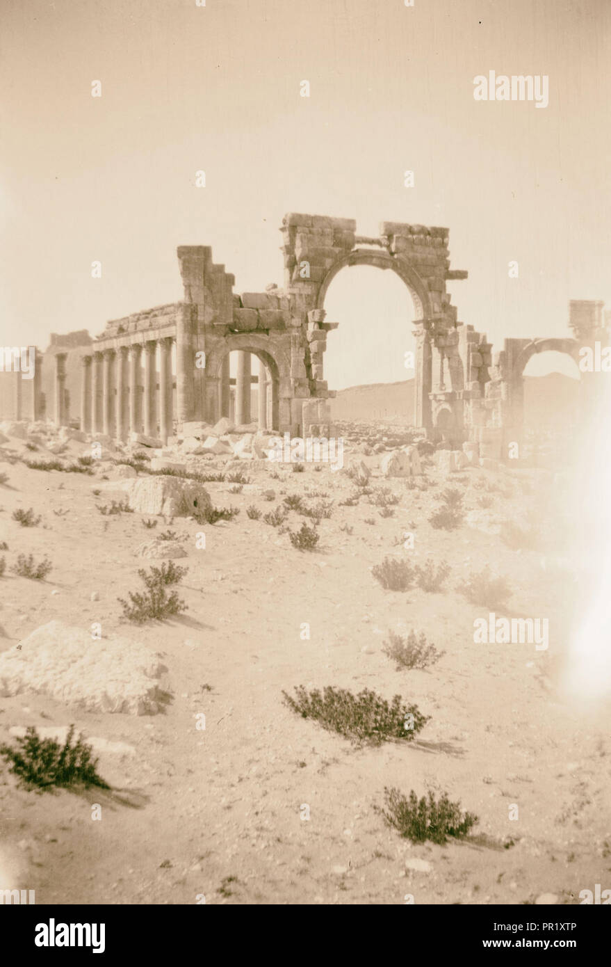 Arco trionfale a Palmyra. 1925, Siria, Tadmur Foto Stock