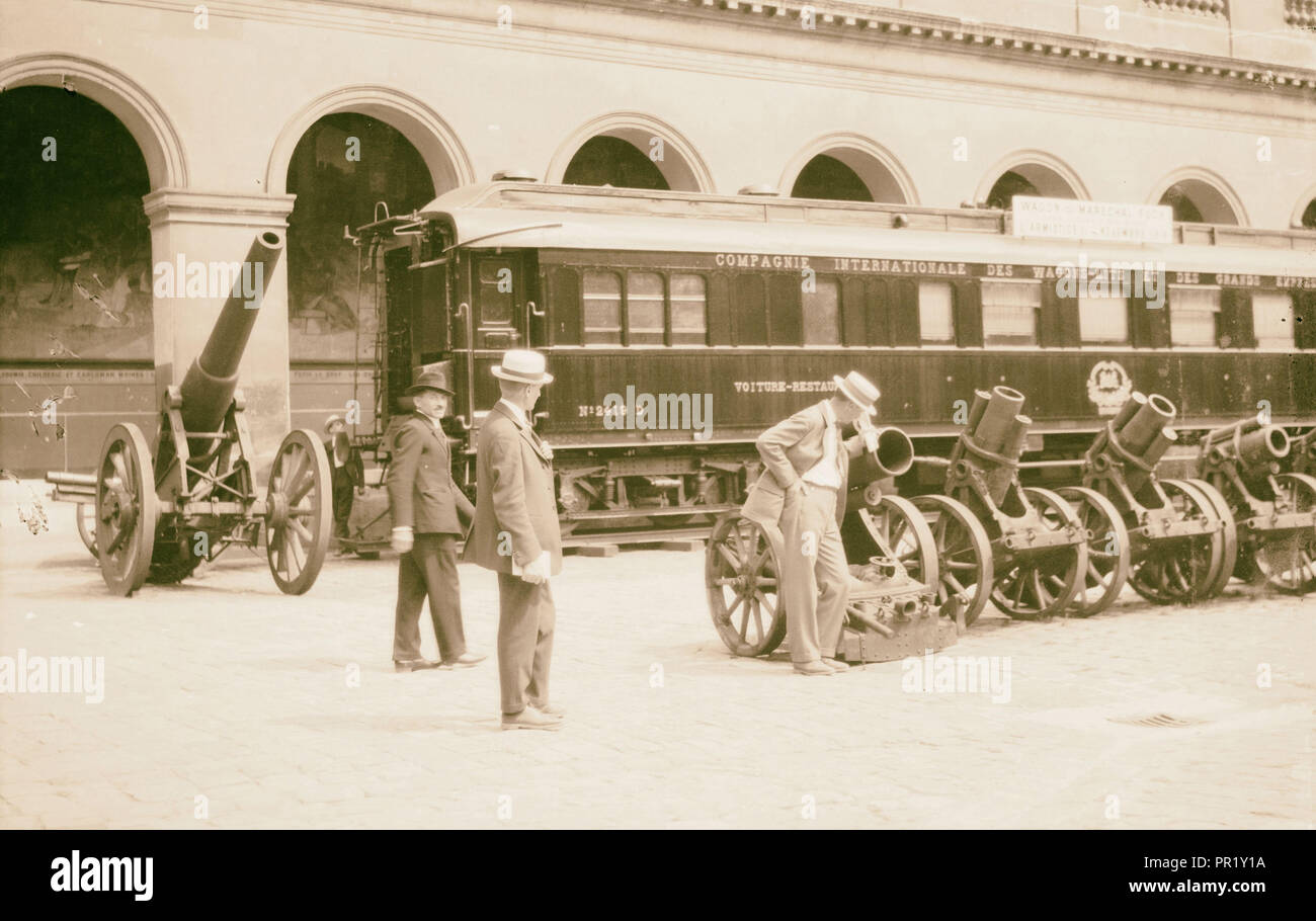 Vagone ferroviario in cui è stato firmato l'armistizio, nov. 11, 1918. Trasporto ferroviario del maresciallo francese Ferdinand Foch Foto Stock