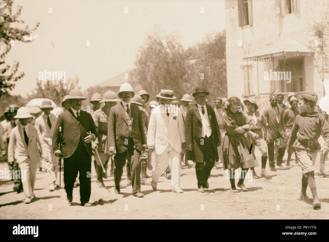 Herbert Samuel a colonia ebrea, luglio 1920, Medio Oriente, Israele e/o la Palestina Foto Stock