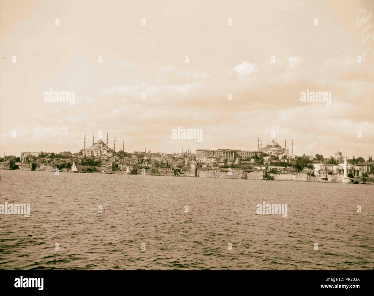 Costantinopoli. Costantinopoli dal mare. 1900, Turchia, Istanbul Foto Stock