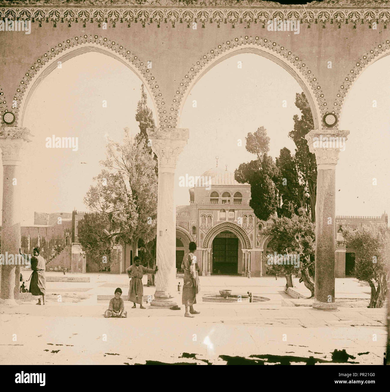 La moschea di al-Aqsa 1934, Gerusalemme, Israele Foto Stock