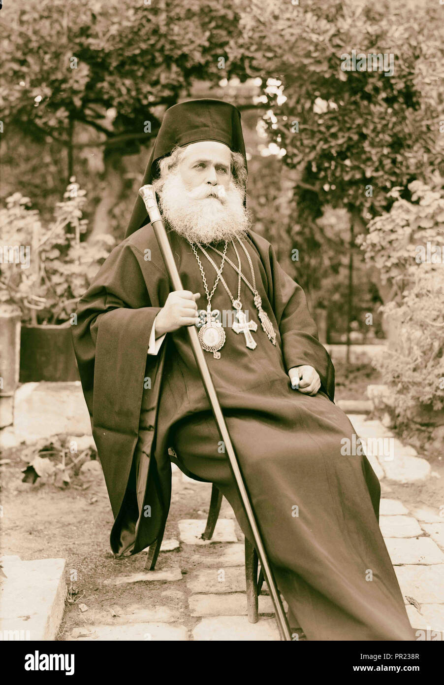 Il patriarca greco. 1940, Gerusalemme, Israele Foto Stock