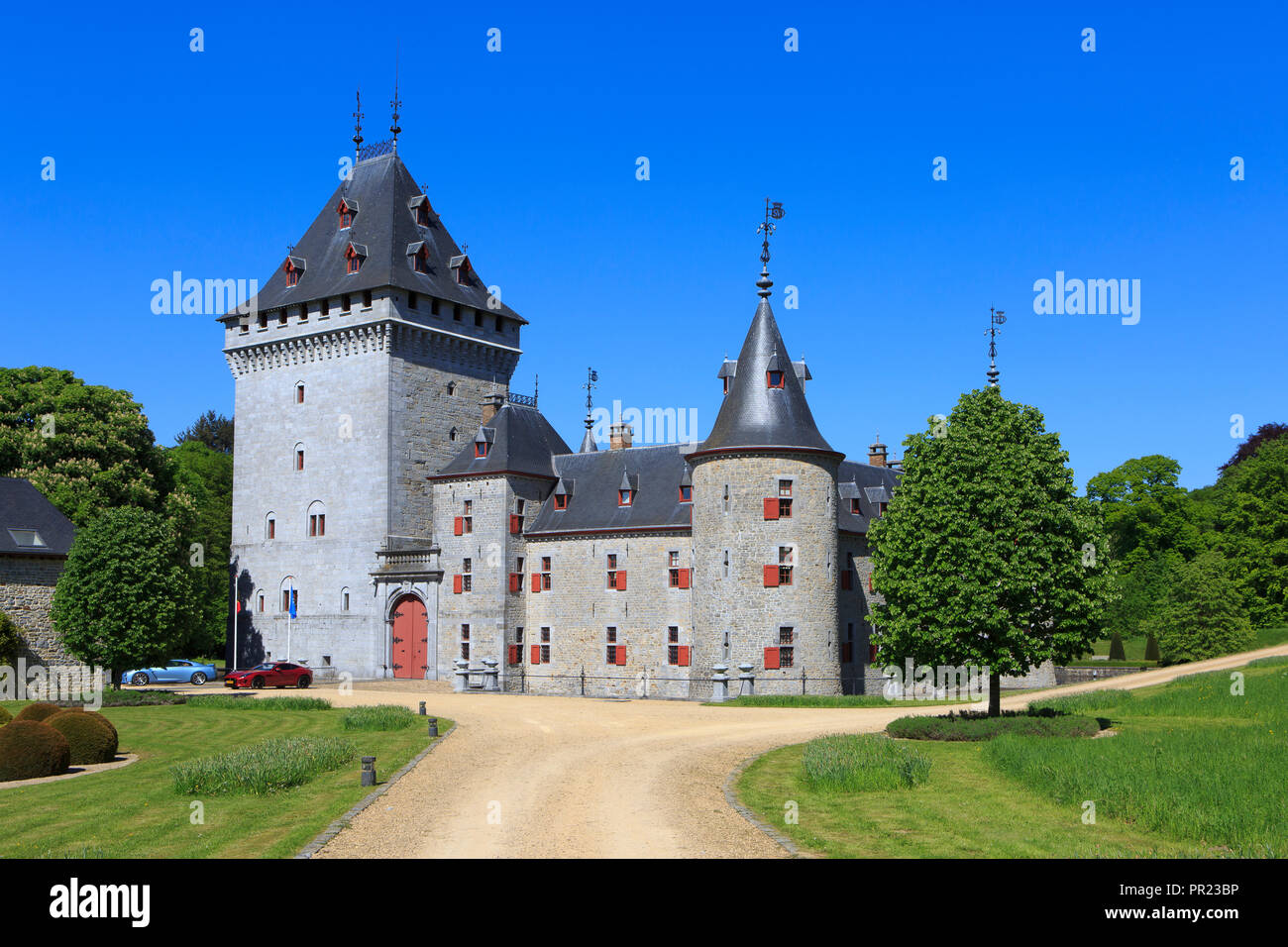 Il medievale castello Jemeppe in Hargimont, Belgio Foto Stock