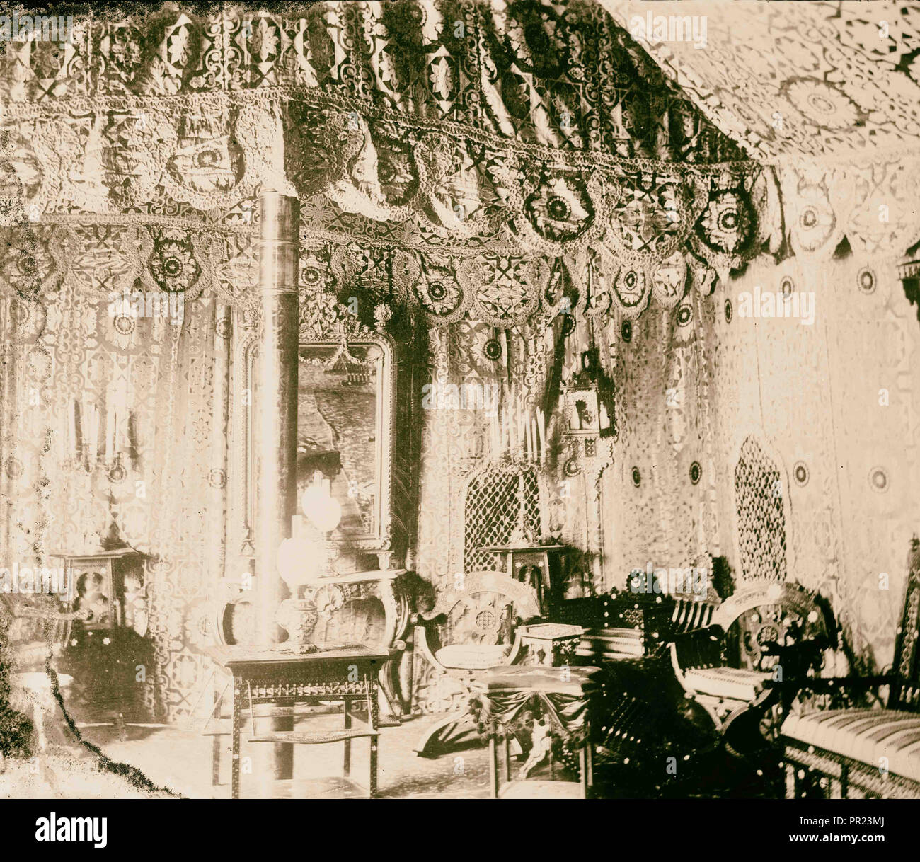 Visita di Stato a Gerusalemme di Guglielmo II di Germania nel 1898 interno dell imperatore del quarti di camp. 1898, Gerusalemme, Israele Foto Stock