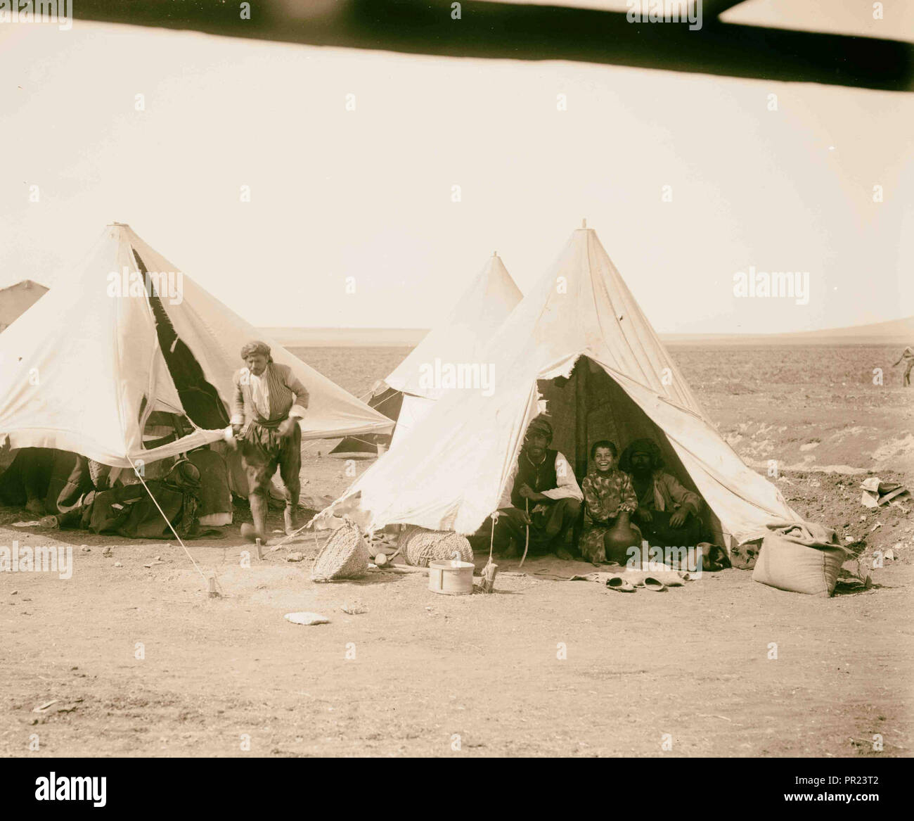 Il Tedesco ferroviaria di Baghdad, tende degli Arabi. 1900, Medio Oriente Foto Stock