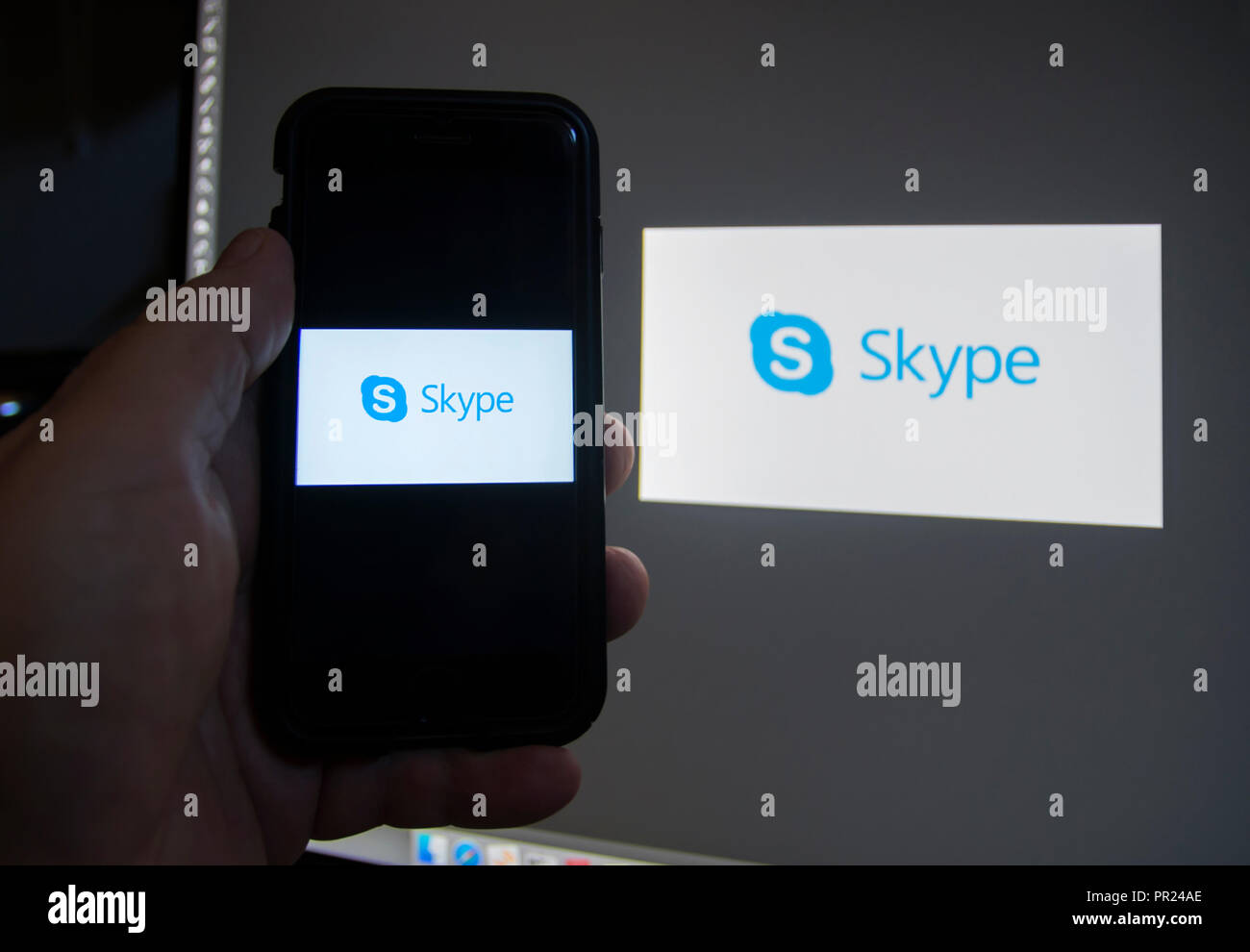 App di Skype e il logo Foto Stock