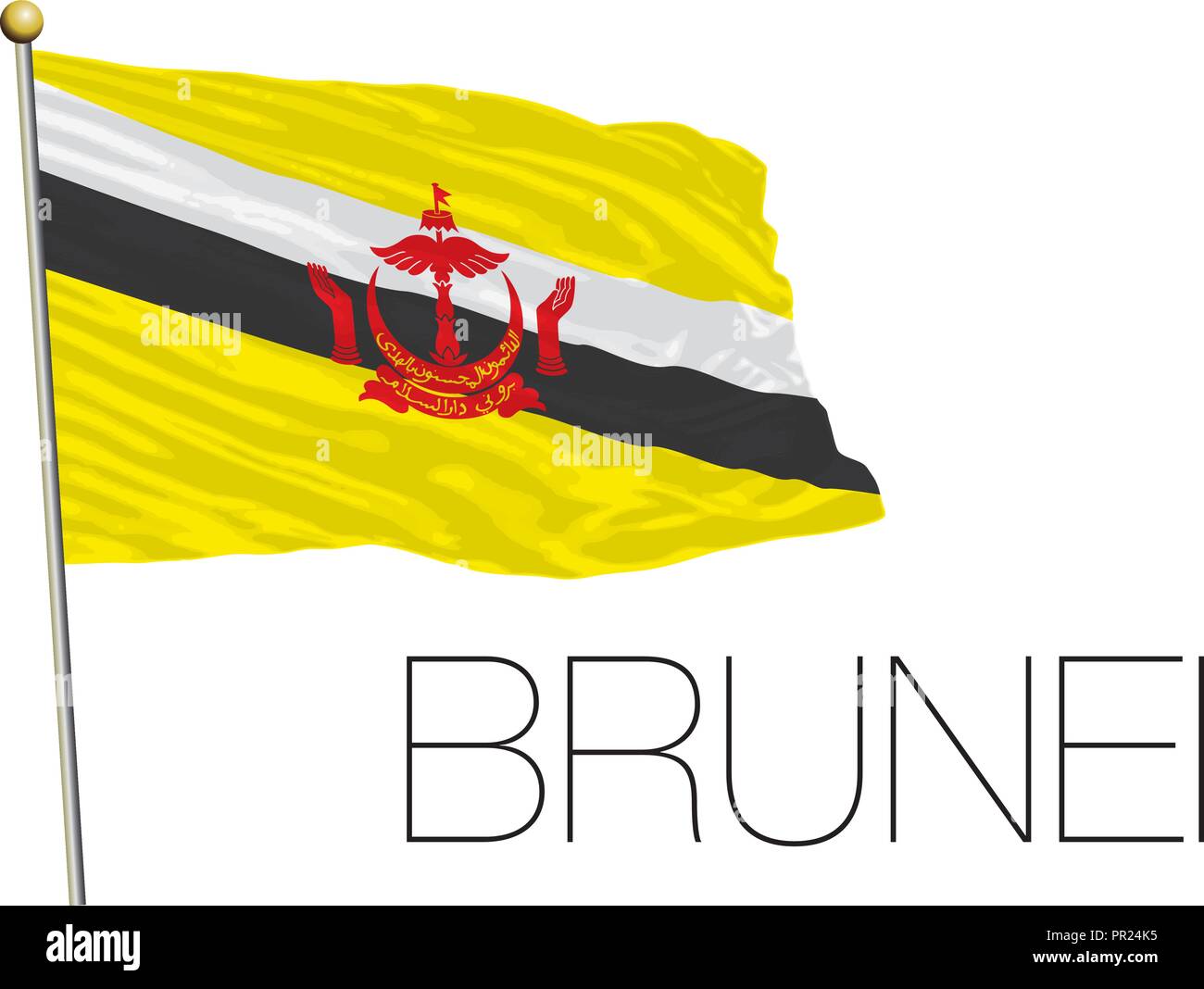 Bandiera Brunei, illustrazione vettoriale Illustrazione Vettoriale