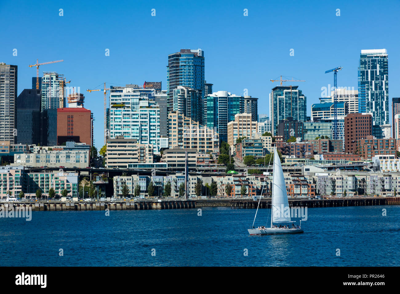 Gli edifici del centro di Seattle Washington negli Stati Uniti Foto Stock
