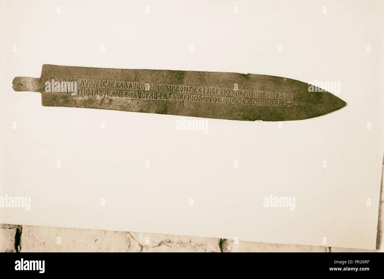 Inscritto coltello cerimoniale 1898, Medio Oriente, Israele e/o la Palestina Foto Stock