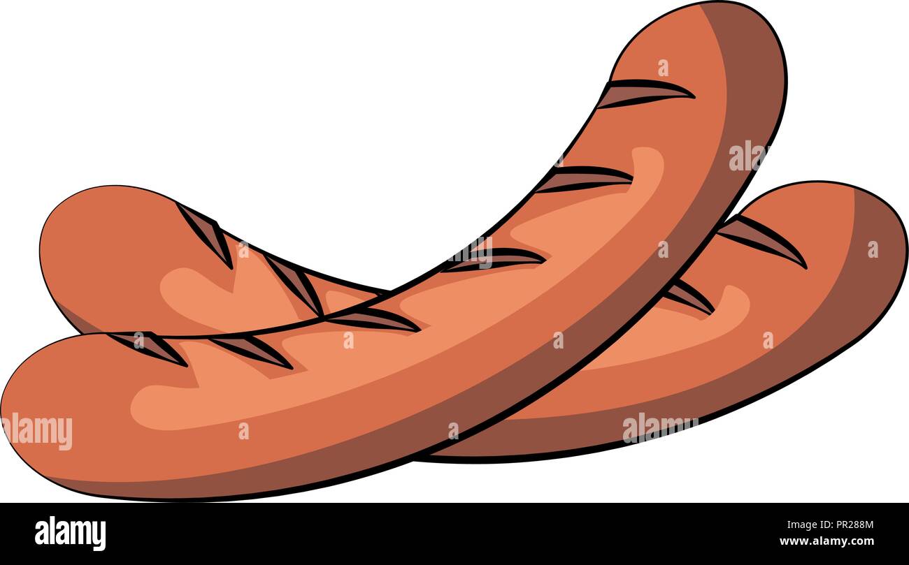 Salsicce cibo barbecue Illustrazione Vettoriale
