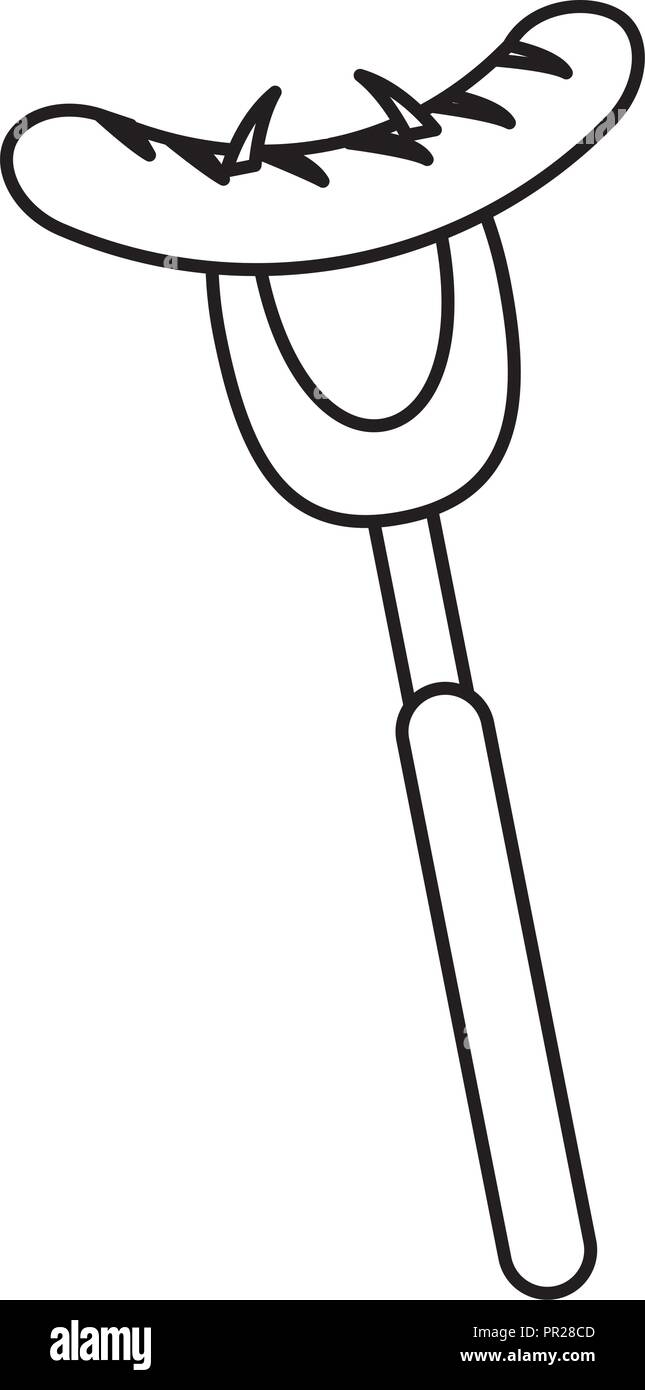 Salsicce cibo barbecue Illustrazione Vettoriale