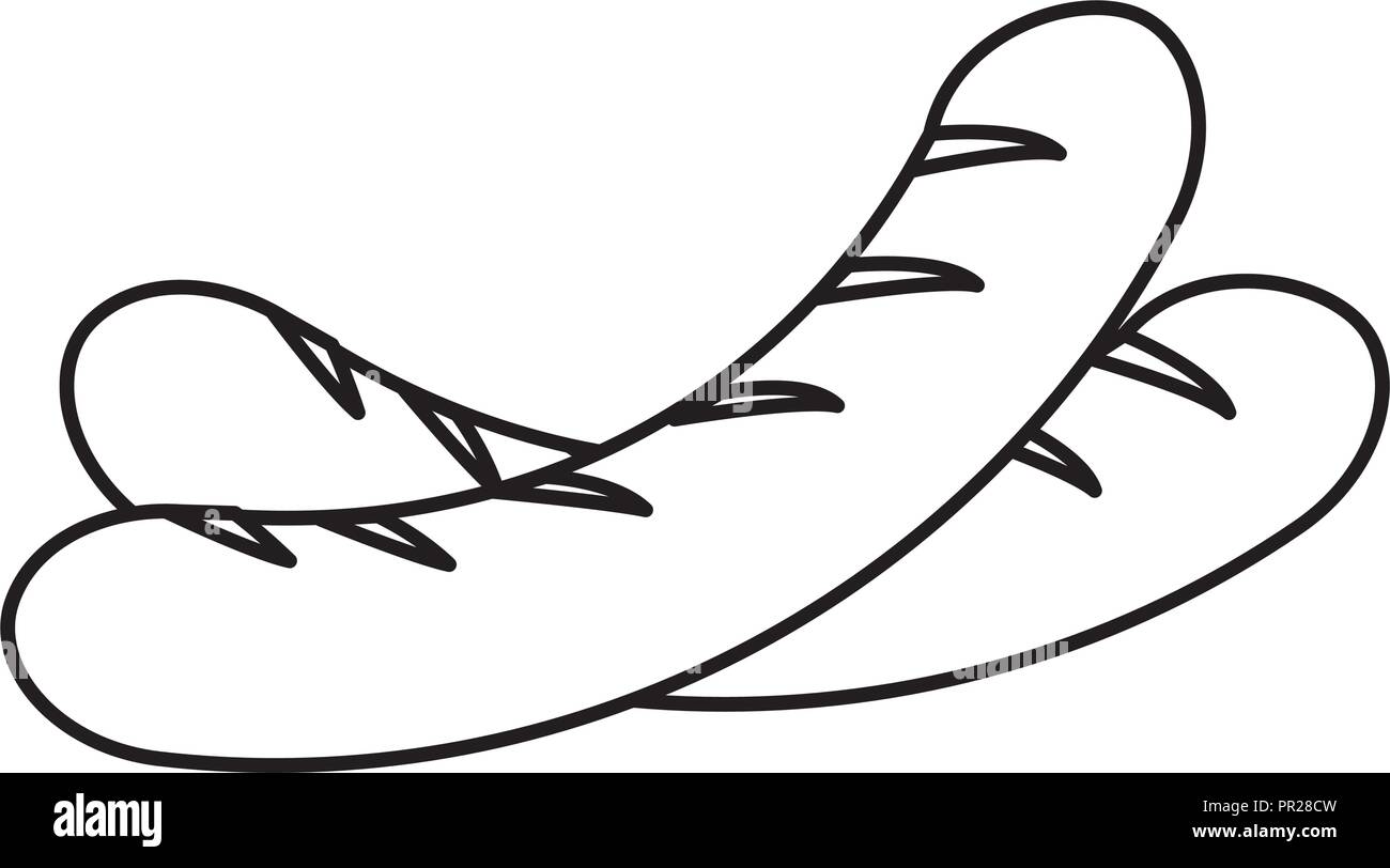 Salsicce cibo barbecue Illustrazione Vettoriale