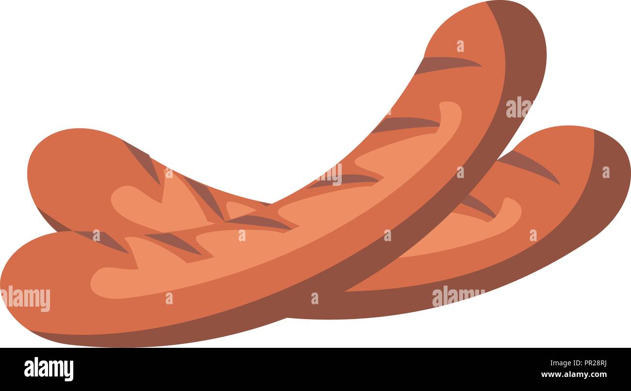 Salsicce cibo barbecue Illustrazione Vettoriale