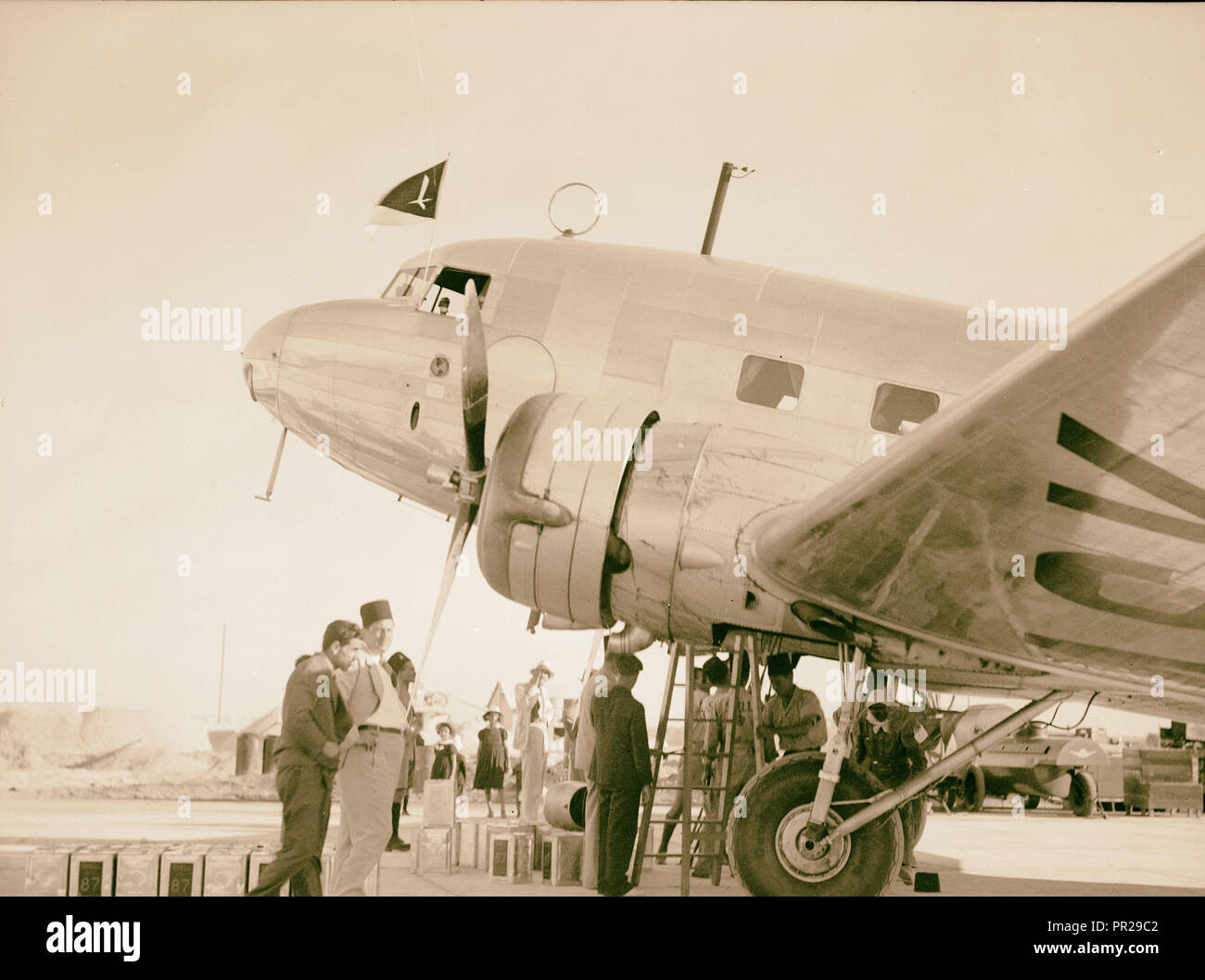 Aerei a Lydda Air Port. 1934, Israele, Lod Foto Stock